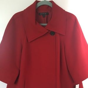 Lafayette 148 Red Wool Crepe Jacket - Swing Style